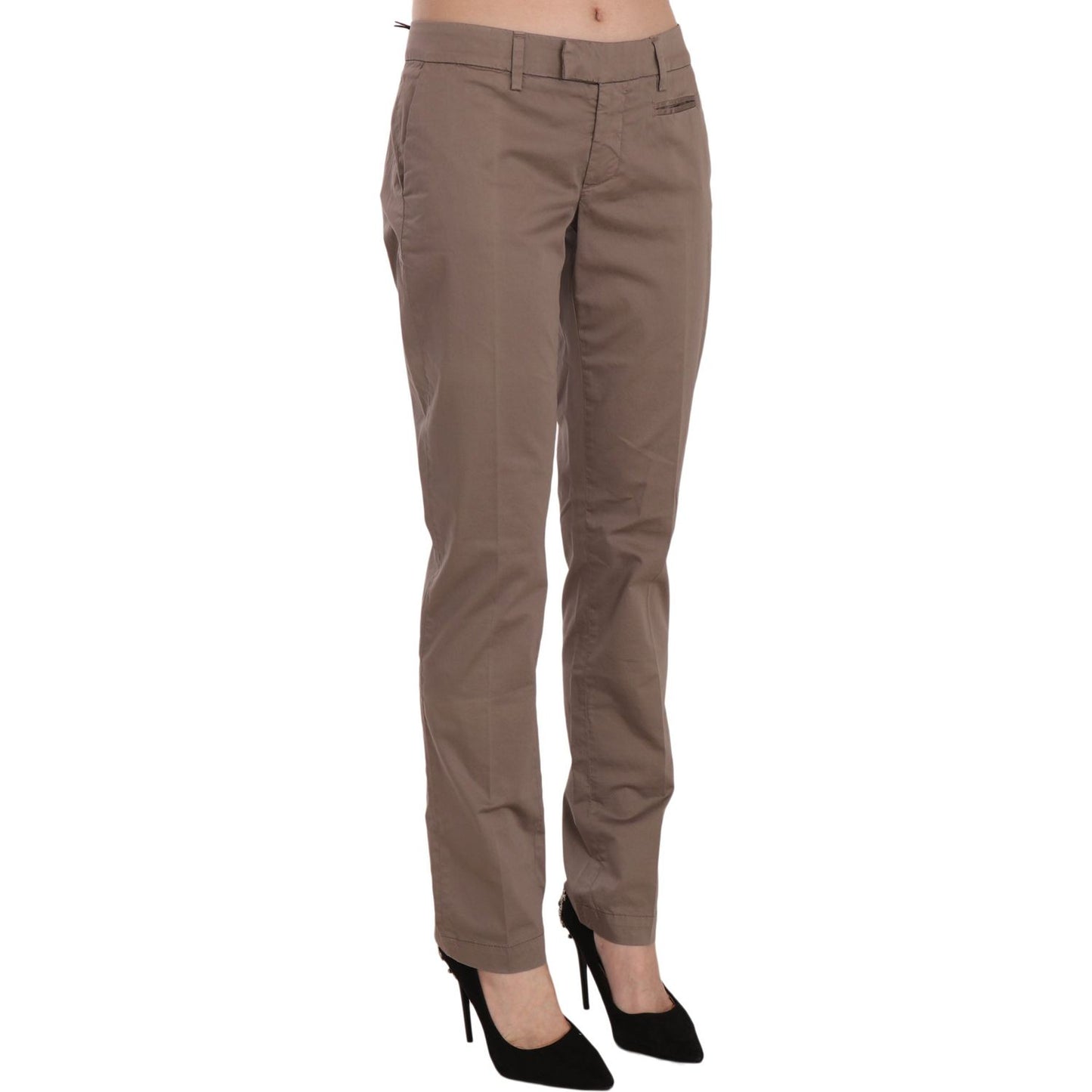 Dondup Brown Low Waist Straight Cut Trouser Pant PAN70185-31