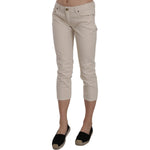 Dondup Beige Cotton Stretch Low Waist Skinny Cropped Capri Jeans PAN70211-29
