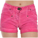 PLEIN SUD Pink Mid Waist Cotton Denim Mini Shorts PAN70247-38
