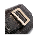 Boyy Buckle travel case croco embossed leather clutch bag BUCKLETRAVELCASECROCEMBOSSEDCS/CSDBLACK