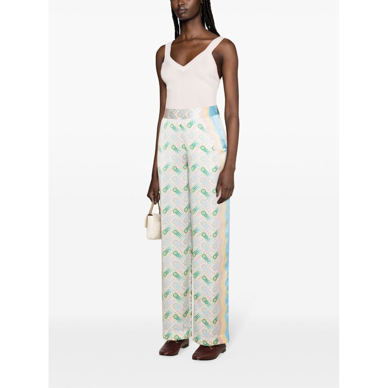 Casablanca Trousers White WPS24TR15201PINGPONGPRINT