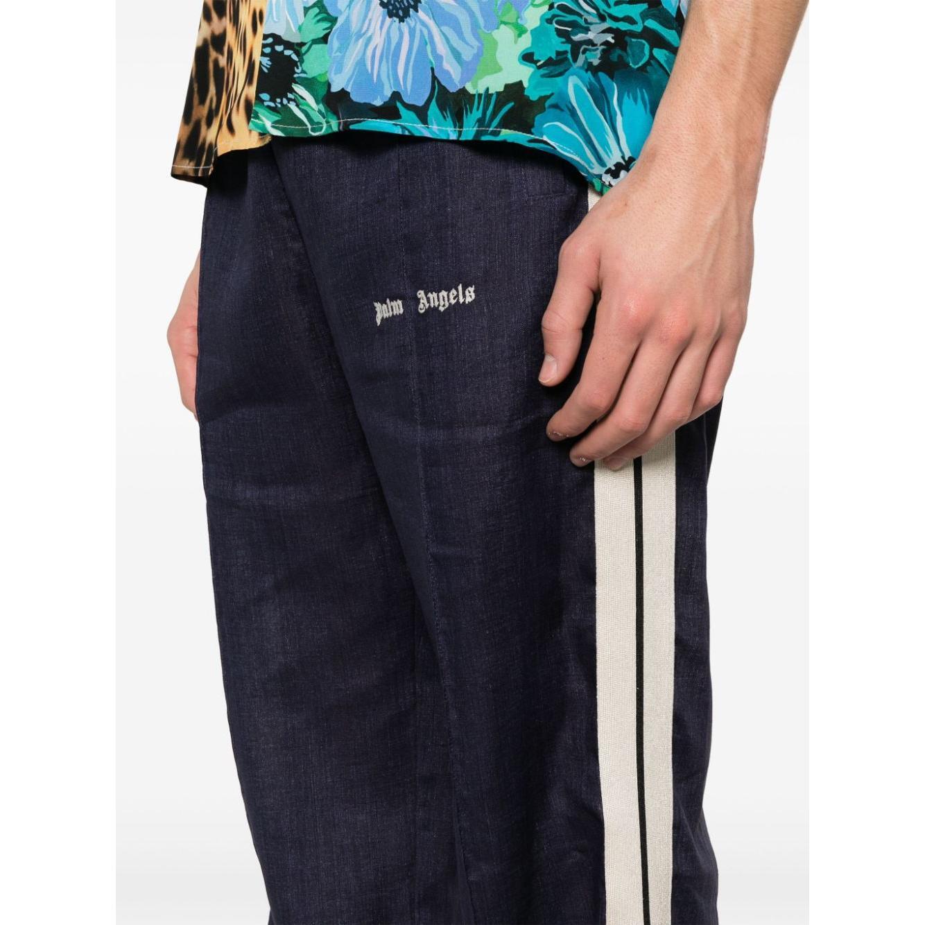 Palm Angels Trousers Blue PMCJ021S24FAB0034603