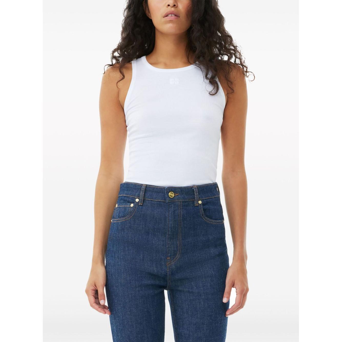 Ganni Cotton Rib Tank Top T3897151-P24