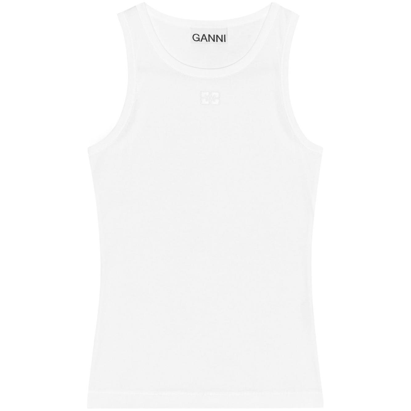 Ganni Cotton Rib Tank Top T3897151-P24