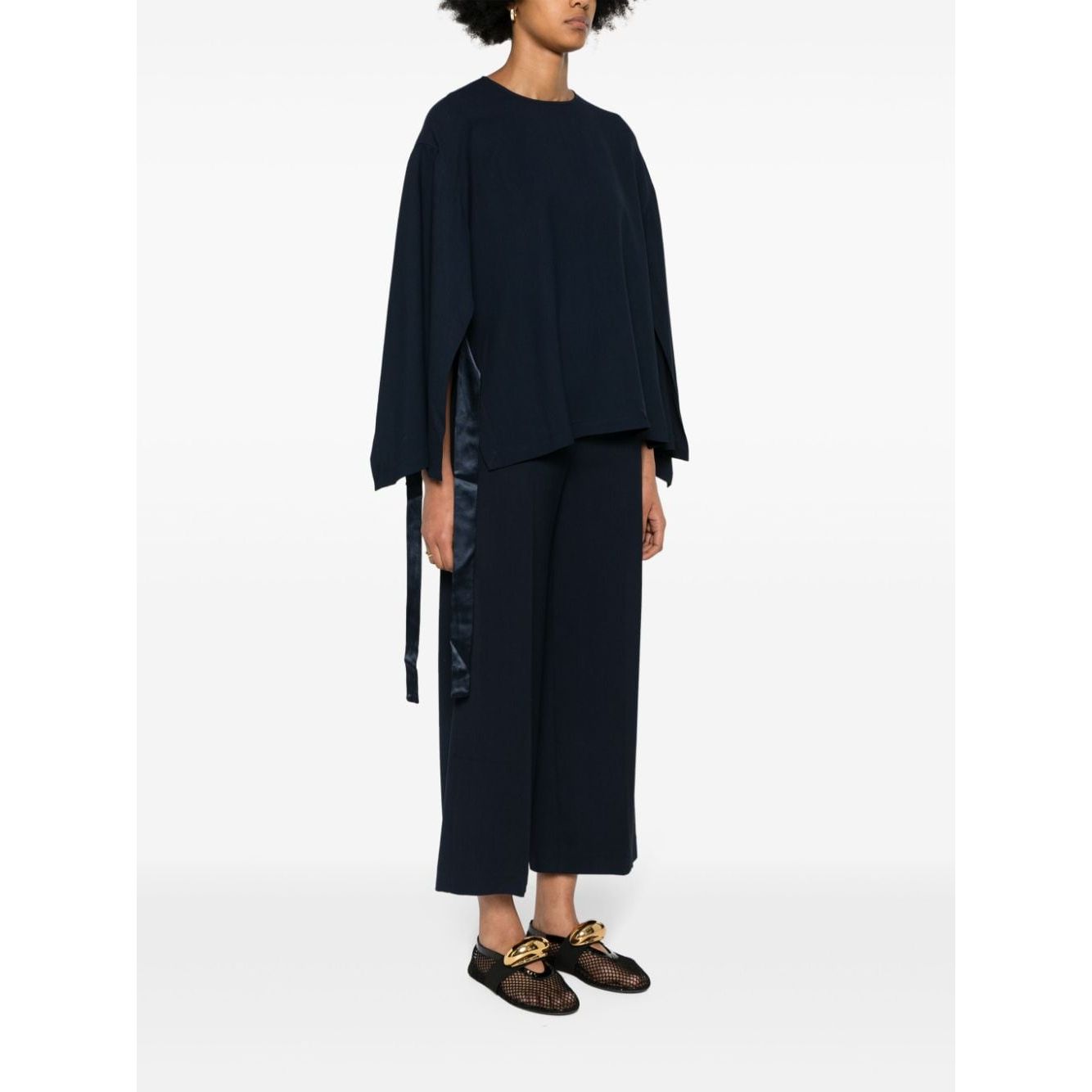 Erika Cavallini Semi-Couture Top Blue P4SR02K69