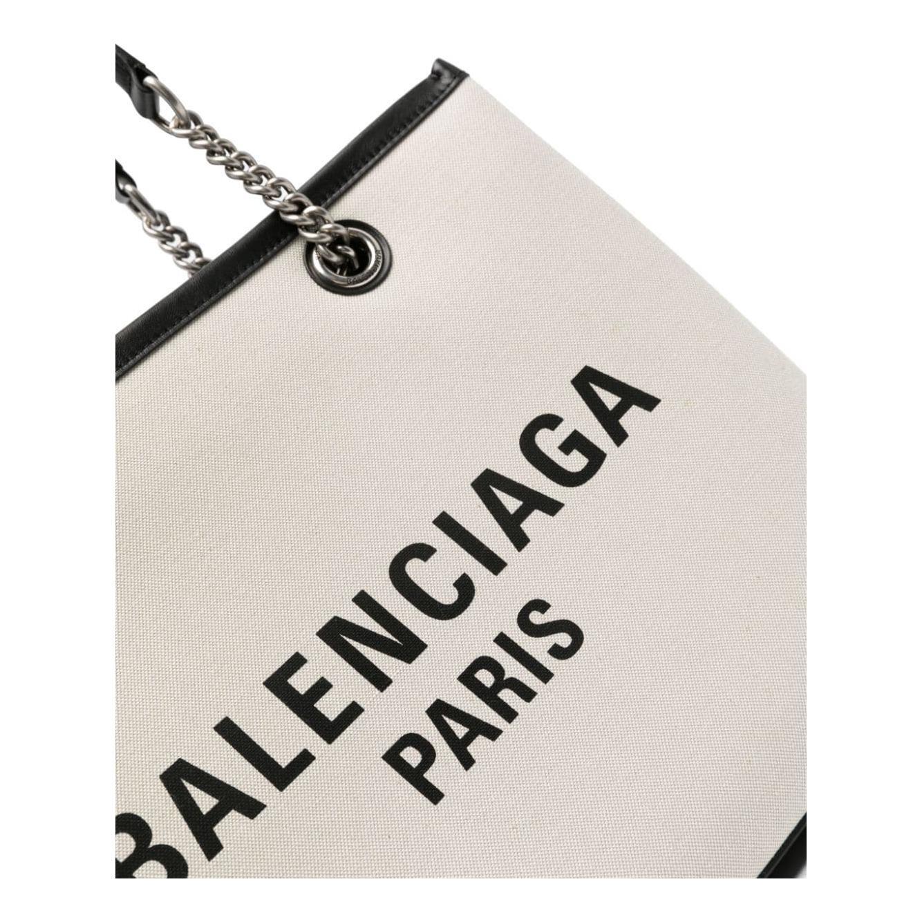 Balenciaga Logo Print Canvas Tote Bag 7599732AAOK9260