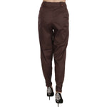 Just Cavalli Brown High Waist Tapered Formal Trousers Pants PAN70332-40