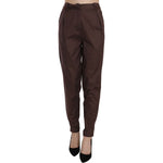 Just Cavalli Brown High Waist Tapered Formal Trousers Pants PAN70332-40