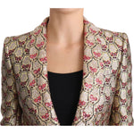 Dolce & Gabbana Gold Floral Sequined Blazer Coat Jacket JKT2420-38