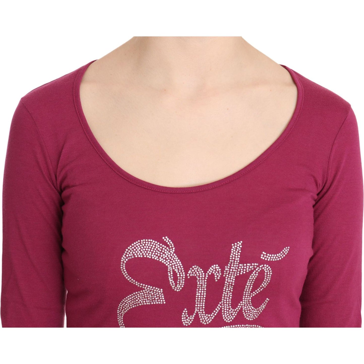 Pink Exte Crystal Embellished Long Sleeve Top TSH3410-40
