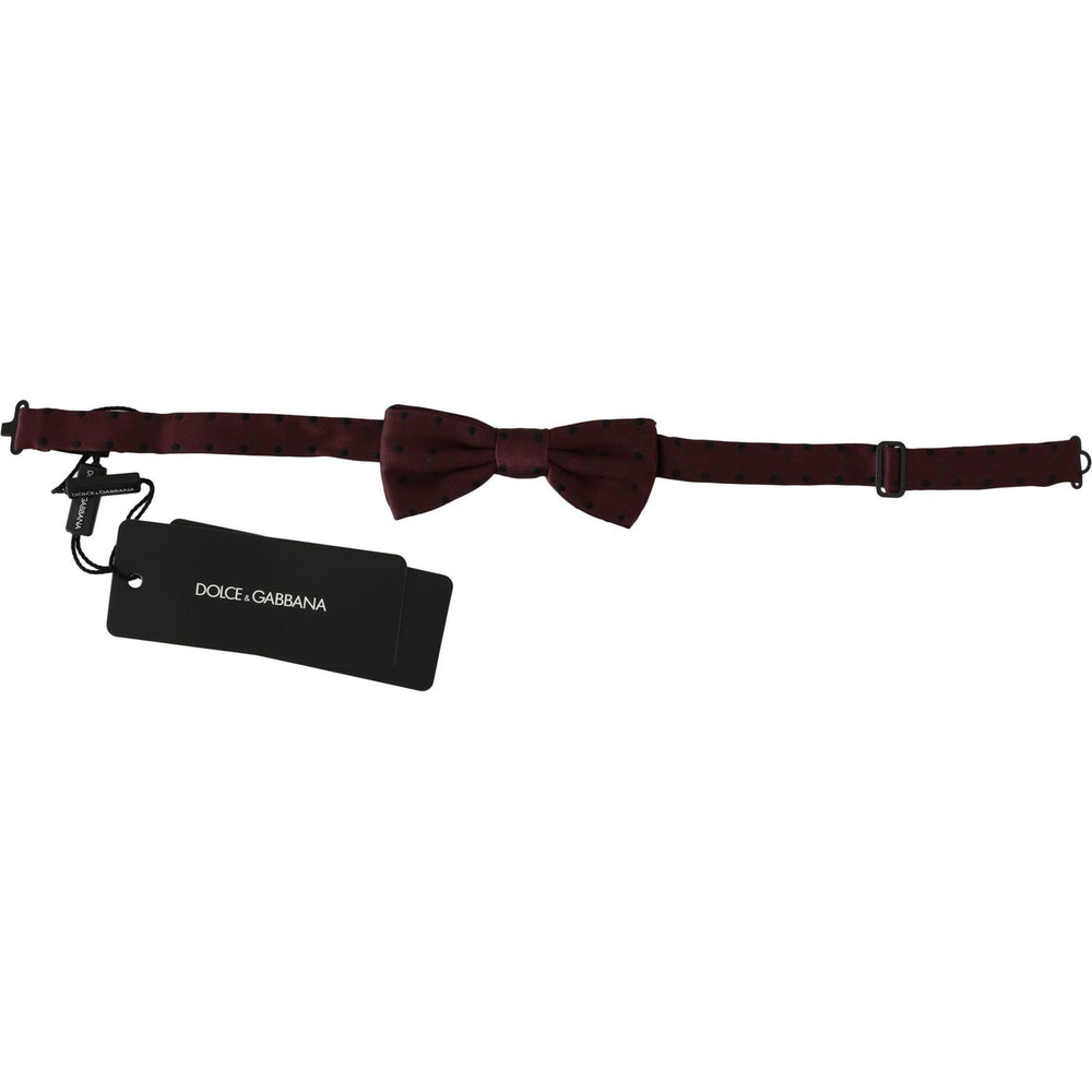 Dolce & Gabbana Purple Dotted Silk Adjustable Neck Papillon Bow Tie FT2020