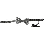 Dolce & Gabbana Men Black White Circles Adjustable Neck Papillon Bow Tie FT2029