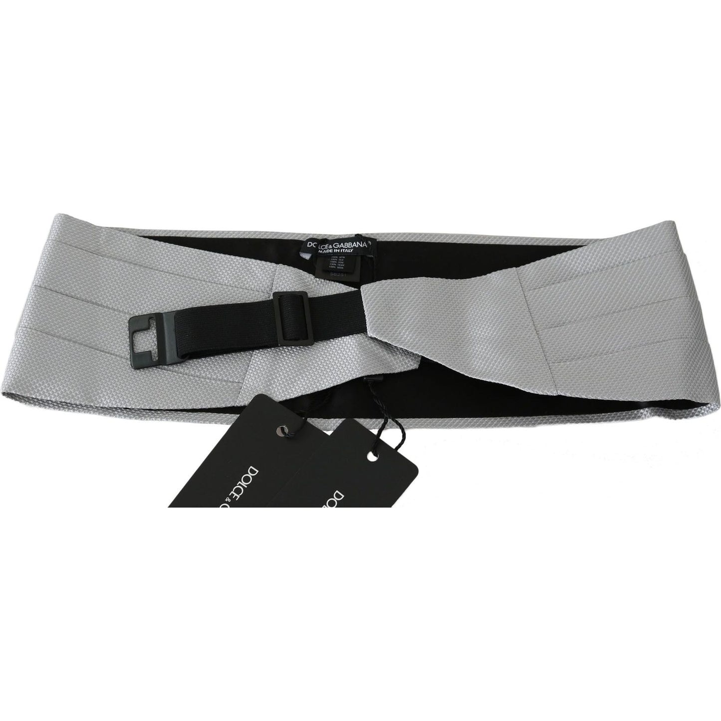 Dolce & Gabbana Gray Men Waist Belt 100% Silk Cummerbund BEL60450-46
