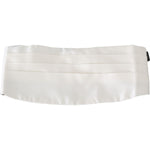 Dolce & Gabbana White Men Waist Belt 100% Silk Cummerbund BEL60452-44