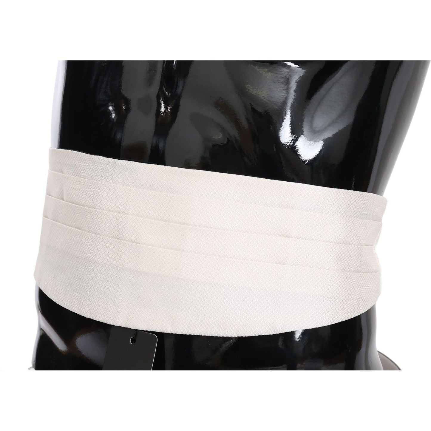 Dolce & Gabbana White Men Waist Belt 100% Silk Cummerbund BEL60452-44