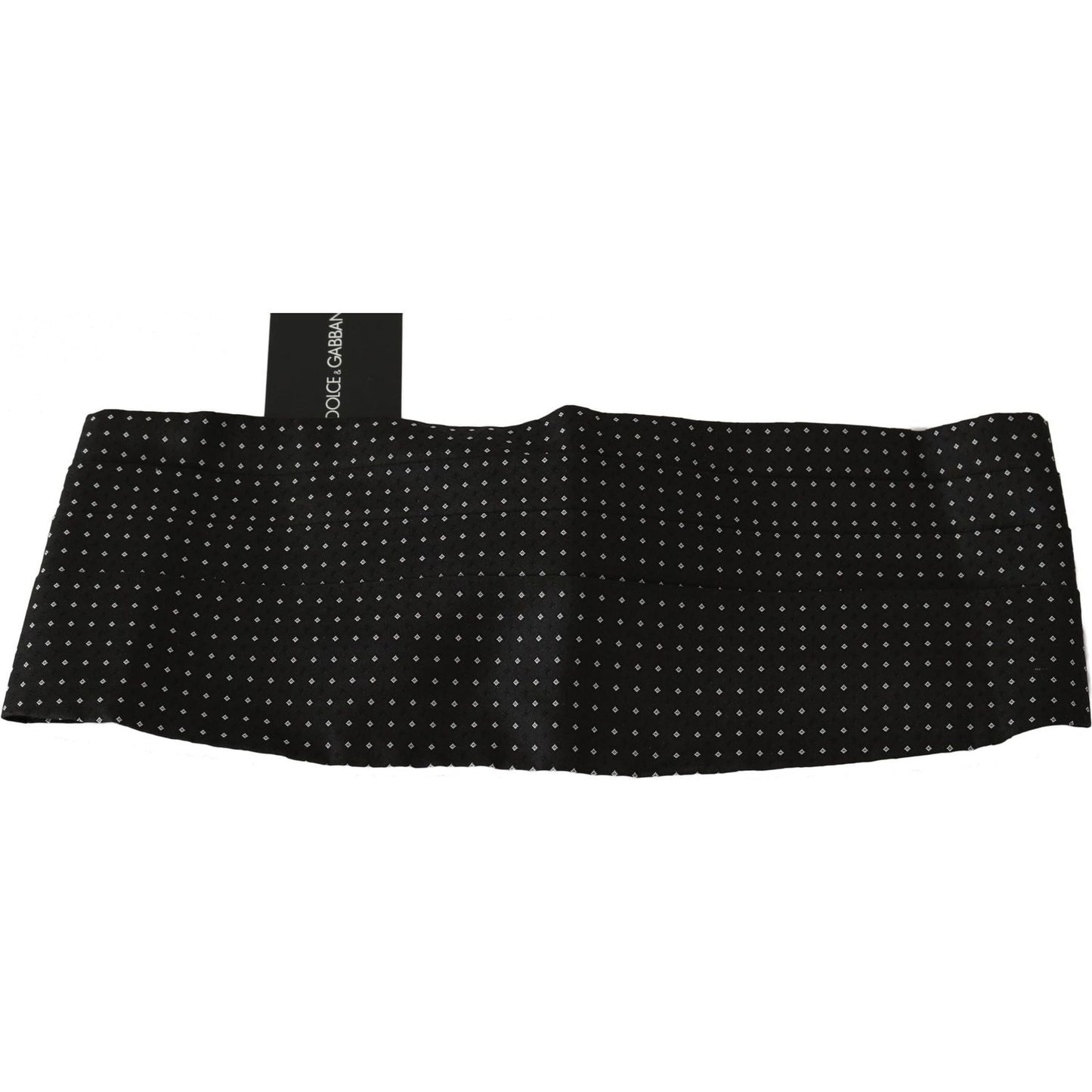 Dolce & Gabbana Black Dotted Waist Belt Silk Cummerbund BEL60459-50