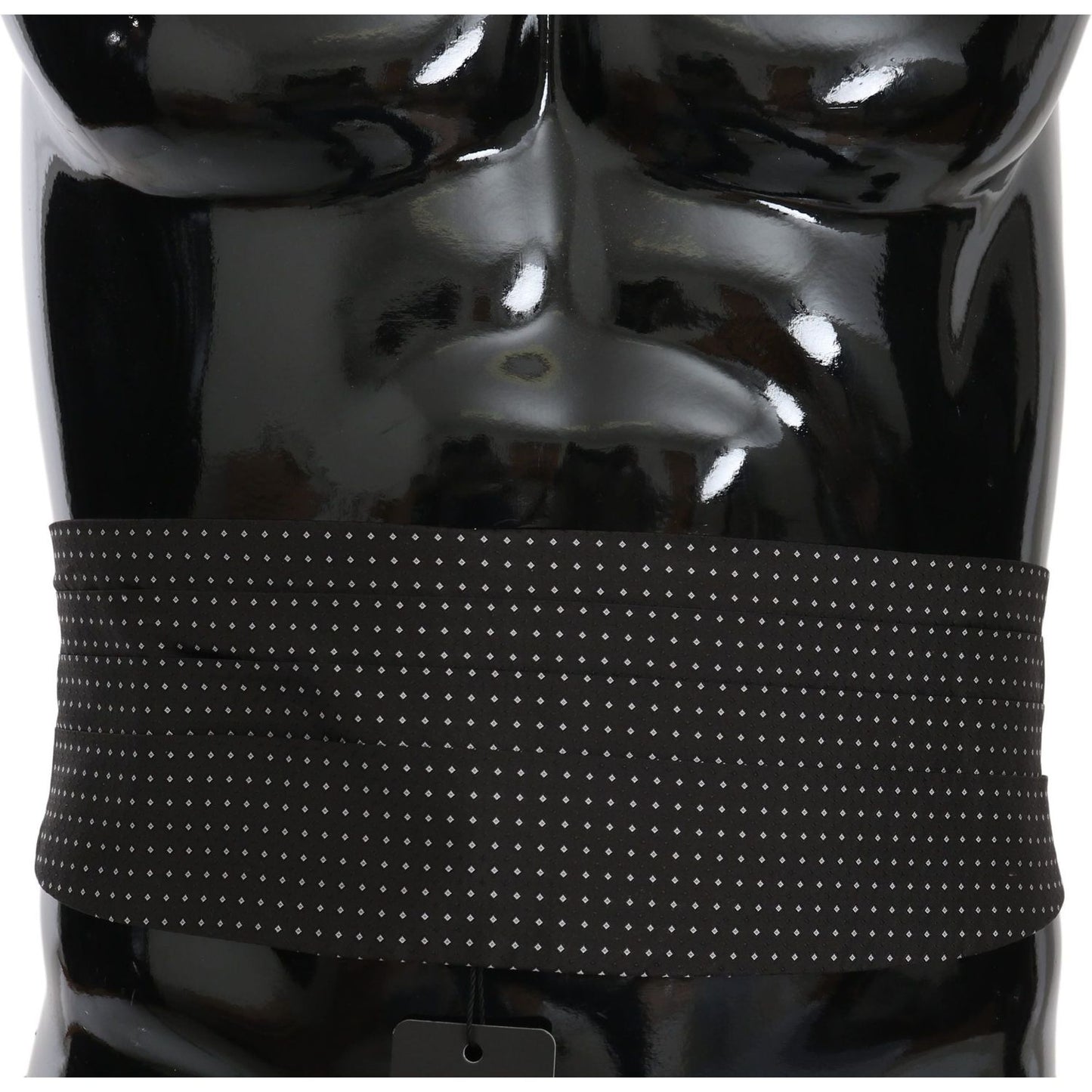 Dolce & Gabbana Black Dotted Waist Belt Silk Cummerbund BEL60459-50