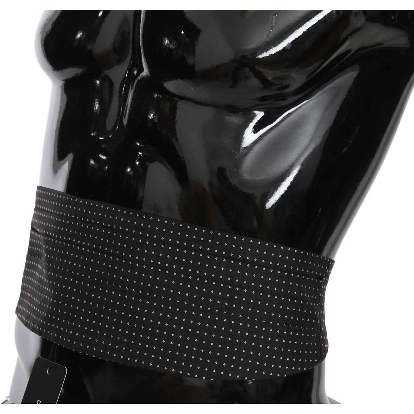 Dolce & Gabbana Black Dotted Waist Belt Silk Cummerbund BEL60459-50