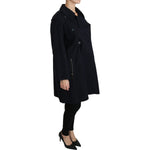 Dolce & Gabbana Coat Blue Cotton Women Trench Jacket JKT2495-36