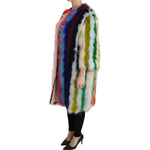Dolce & Gabbana Multicolor Turkey Feather Cape Fur Coat JKT2511-42