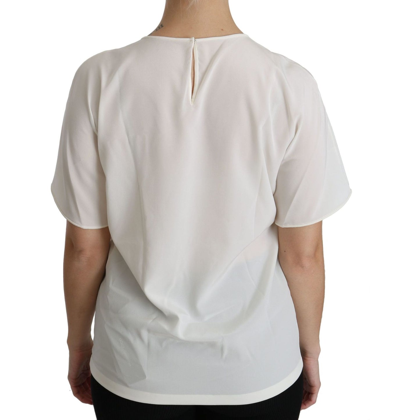 Dolce & Gabbana White #dgfamily Patch Short Sleeve Blouse Top TSH4297-36