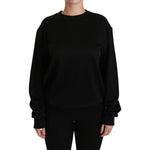 Dolce & Gabbana Black Cotton Crewneck Pullover Sweater TSH4422-38
