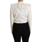 Dolce & Gabbana White Double Breasted Coat Wool Jacket JKT2580-40