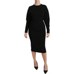 Dolce & Gabbana Black Bodycon Sheath Midi Stretch Dress DR2543-40
