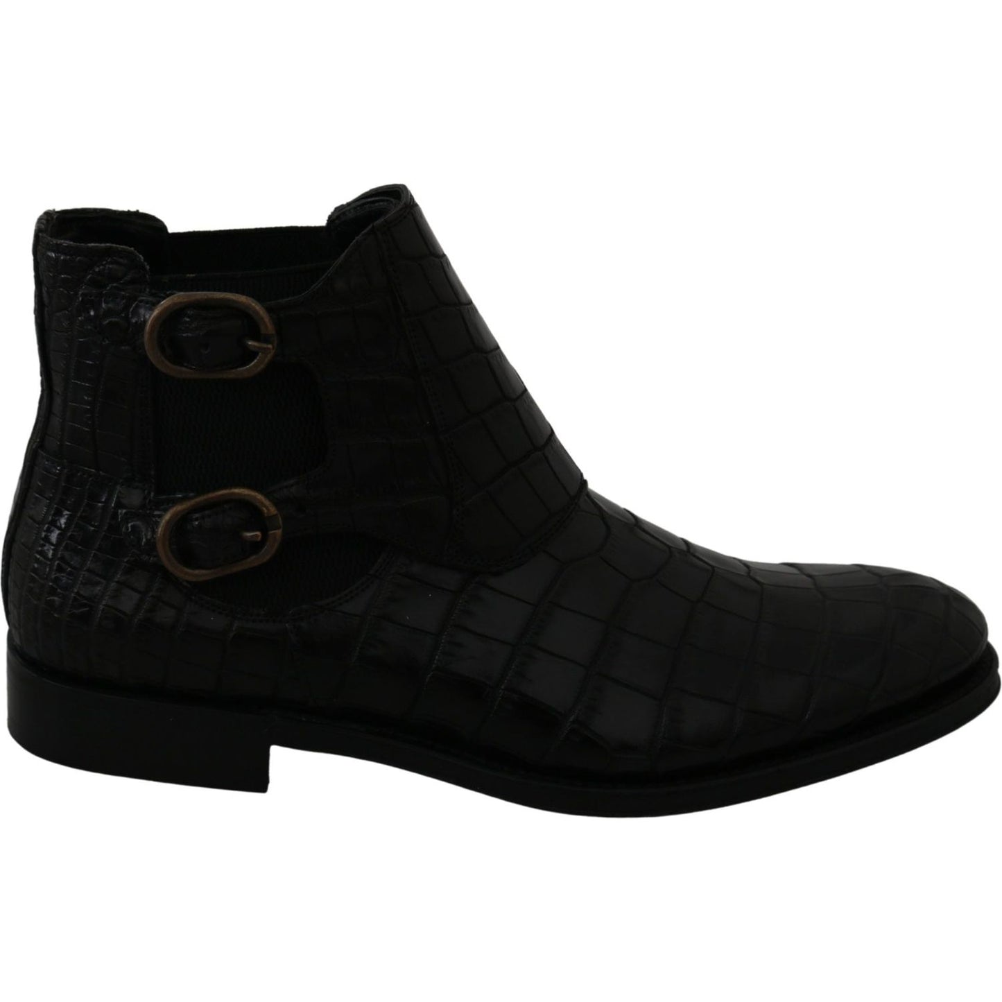 Dolce & Gabbana Black Crocodile Leather Derby Boots Shoes MV2672-39