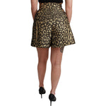 Dolce & Gabbana Black Gold High Waist Mini Cotton Shorts SKI1446-40