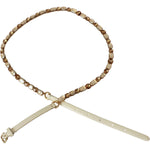 Dolce & Gabbana White Leather Crystals Waist Belt BEL60640-95
