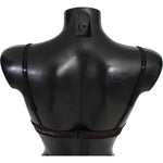 Roberto Cavalli Black Leopard Nylon Push Up Bra Underwear BIK772-It1