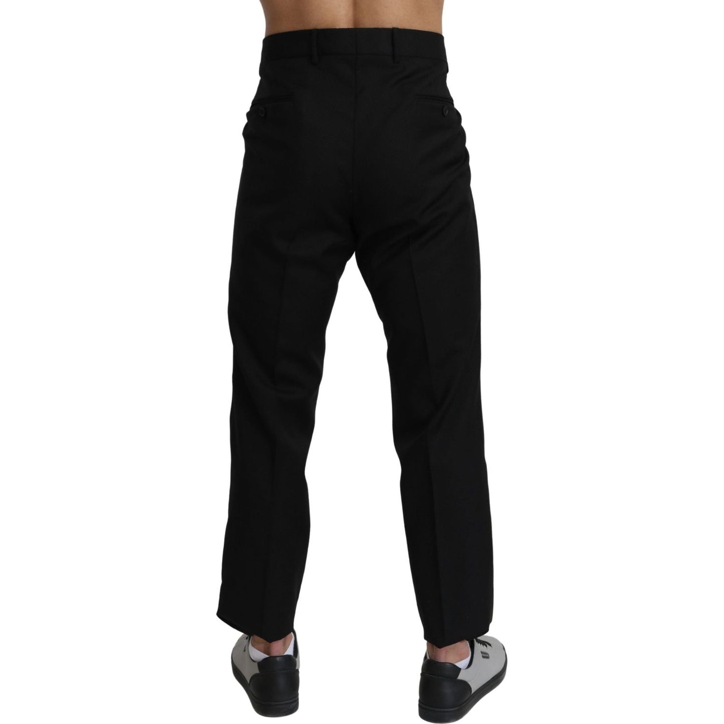 Dolce & Gabbana Black Cotton Wool Formal Dress Pants PAN71277-56
