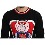 Dolce & Gabbana Black Cashmere Pig of the Year Pullover Sweater TSH5092-46