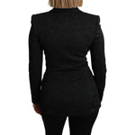 Dolce & Gabbana Black Brocade Single Breasted Blazer Jacket KOS1794-36