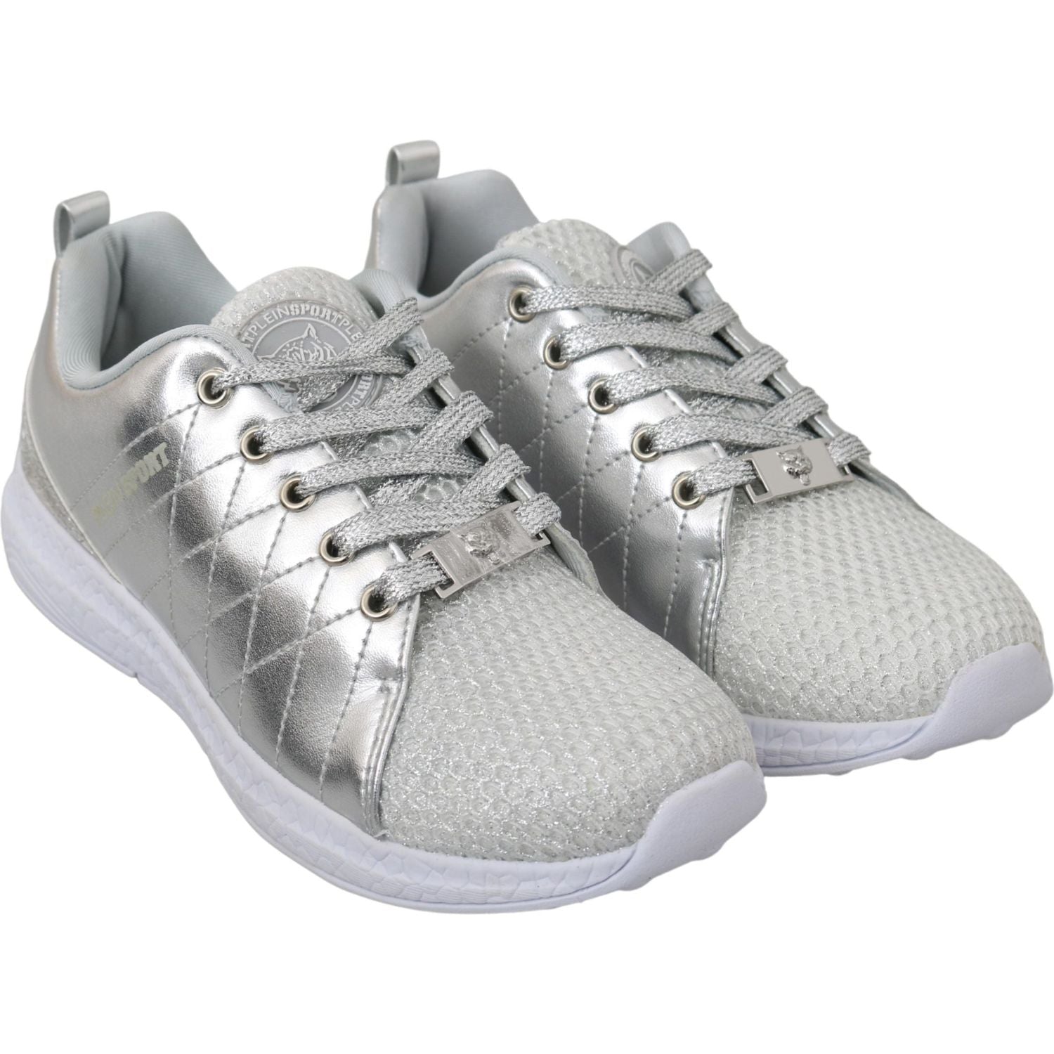 Philipp Plein Gisella Silver Polyester Sneakers Shoes