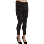 Ermanno Scervino Brown Velvet Capri Cropped Cotton Pants PAN71133-42