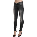 Acht Black Gray Washed Skinny Trouser Cotton Jeans PAN71209-27