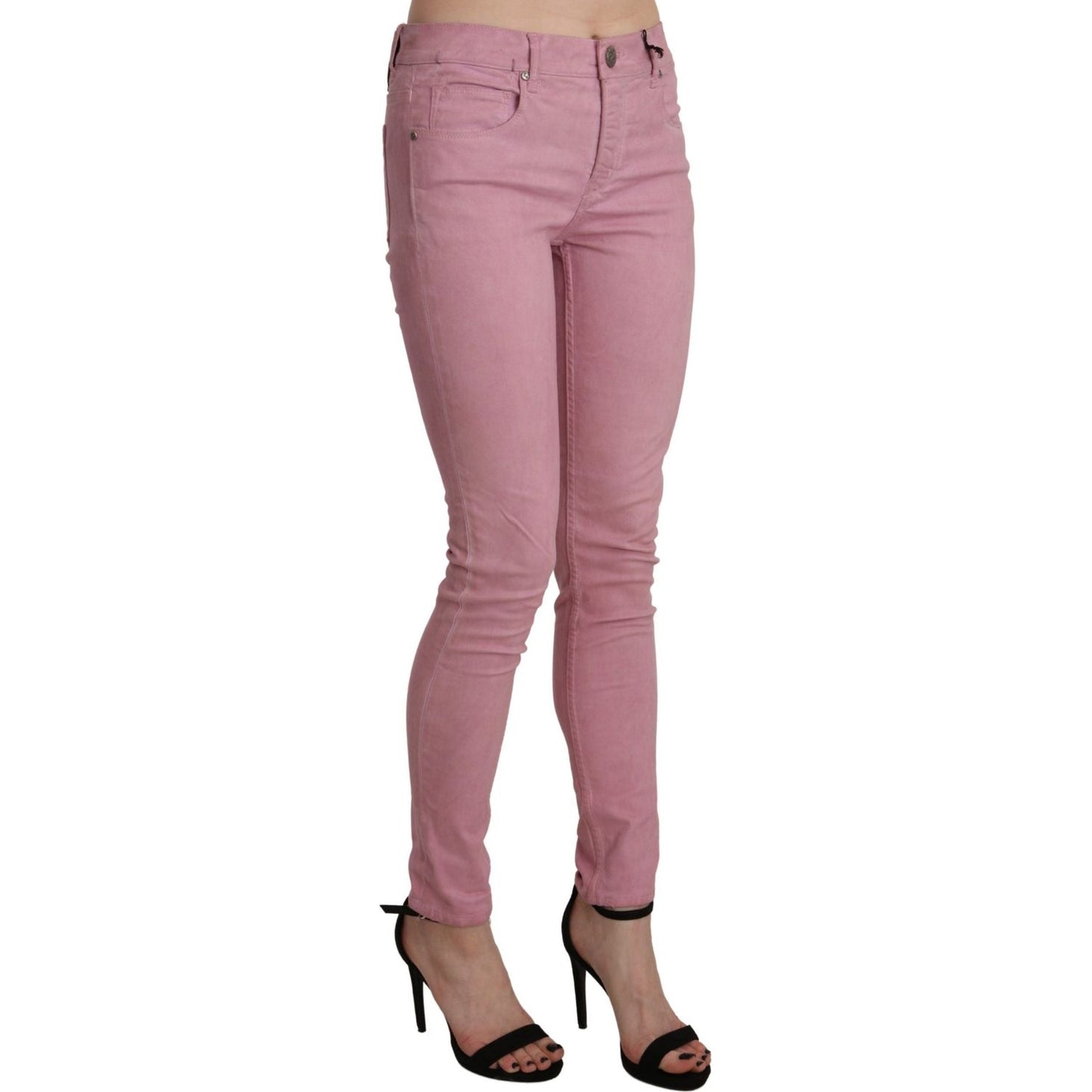 Acht Pink Mid Waist Skinny Stretch Denim Pant PAN71217-26