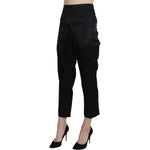 BENCIVENGA Black High Waist Straight Cropped Dress Trouser Pants PAN71330-46