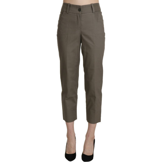 BENCIVENGA Gray High Waist Cropped Dress Trouser Pants