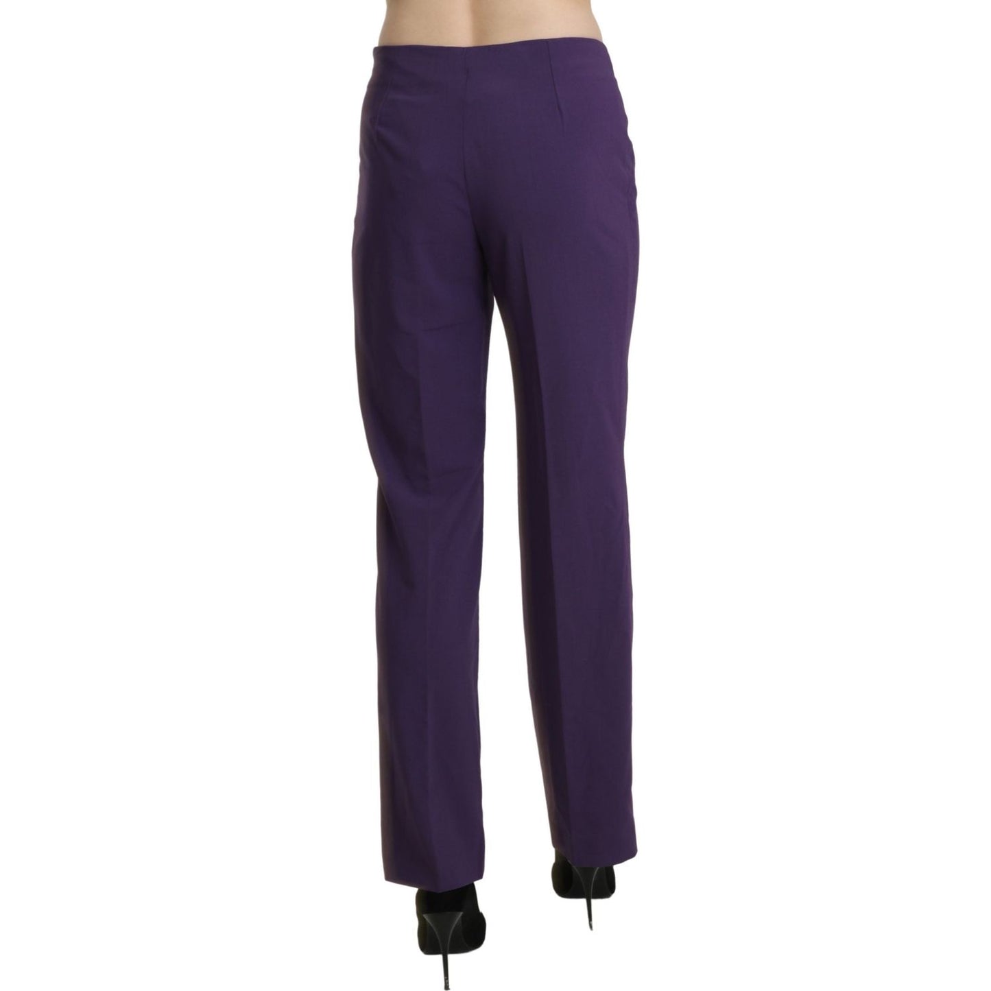 BENCIVENGA Purple High Waist Straight Dress Trouser Pants PAN71346-42