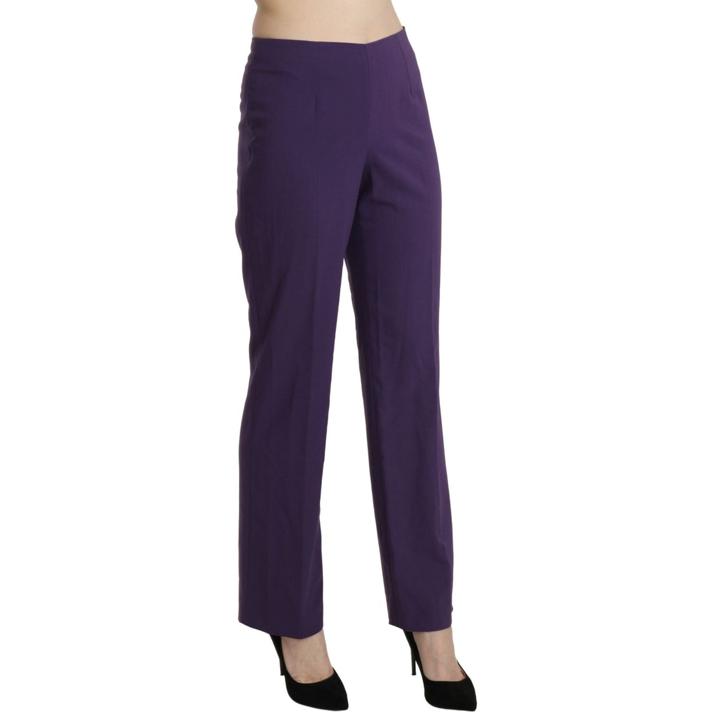 BENCIVENGA Purple High Waist Straight Dress Trouser Pants PAN71346-42