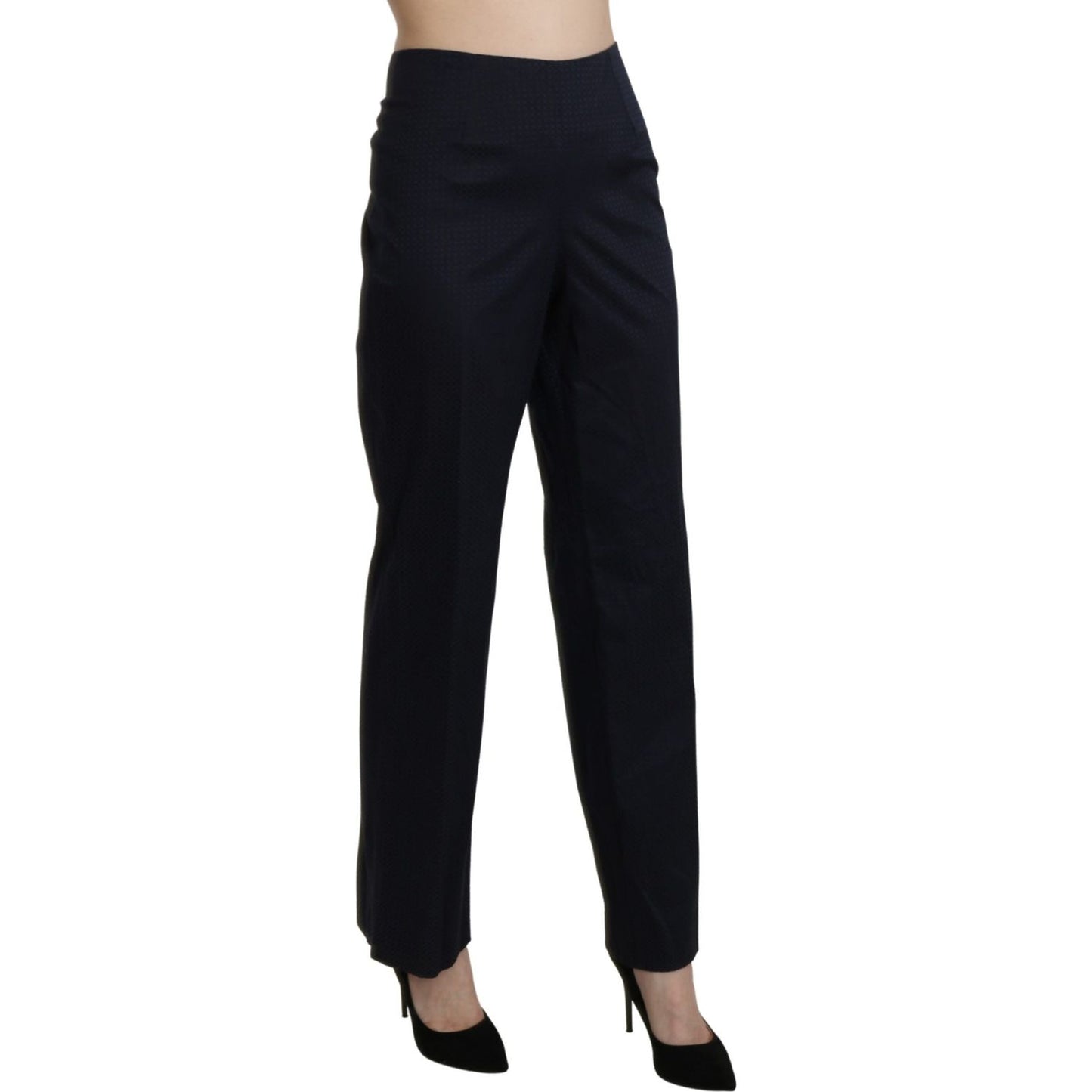 BENCIVENGA Navy Blue High Waist Straight Dress Trouser Pants