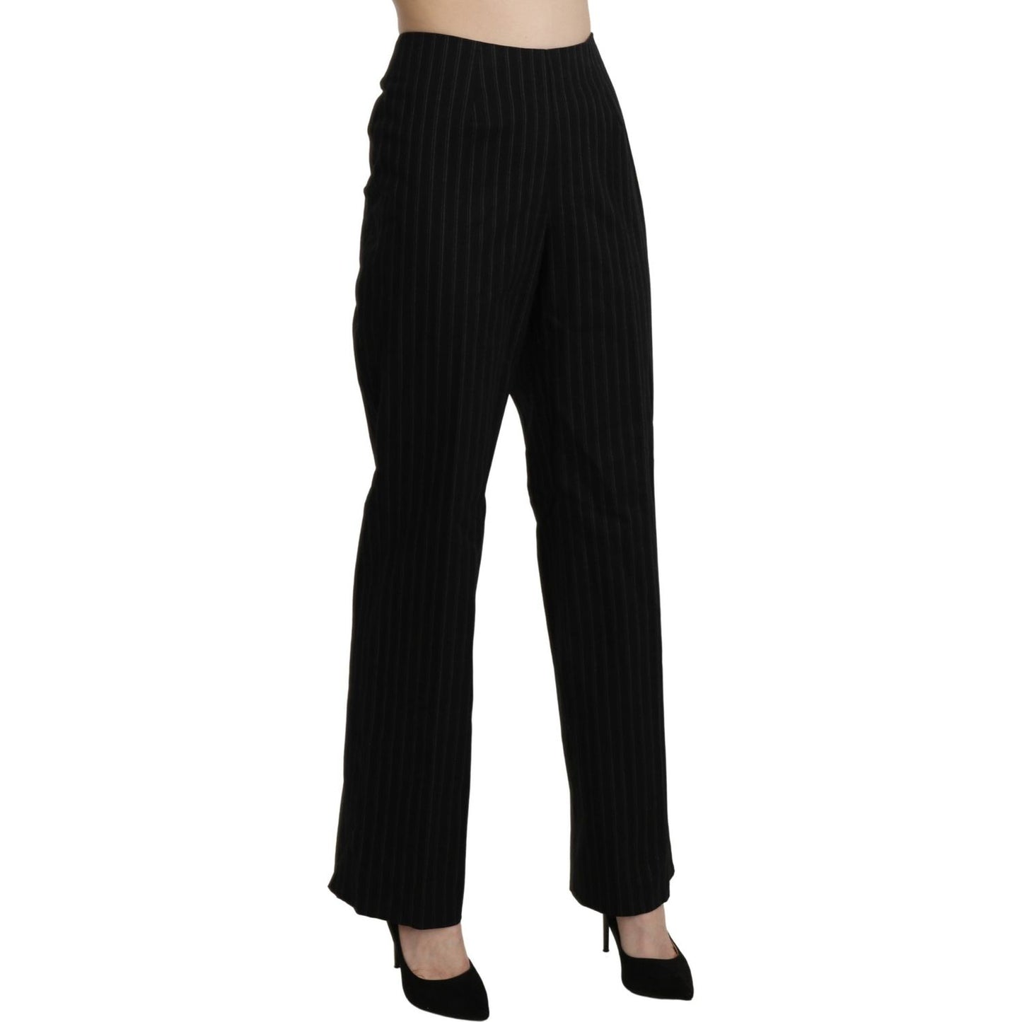 BENCIVENGA Black High Waist Straight Dress Trouser Pants PAN71360-48