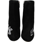 Dolce & Gabbana Black Suede L'Amore E'Bellezza Boots Shoes LA8143-35