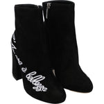 Dolce & Gabbana Black Suede L'Amore E'Bellezza Boots Shoes LA8143-35