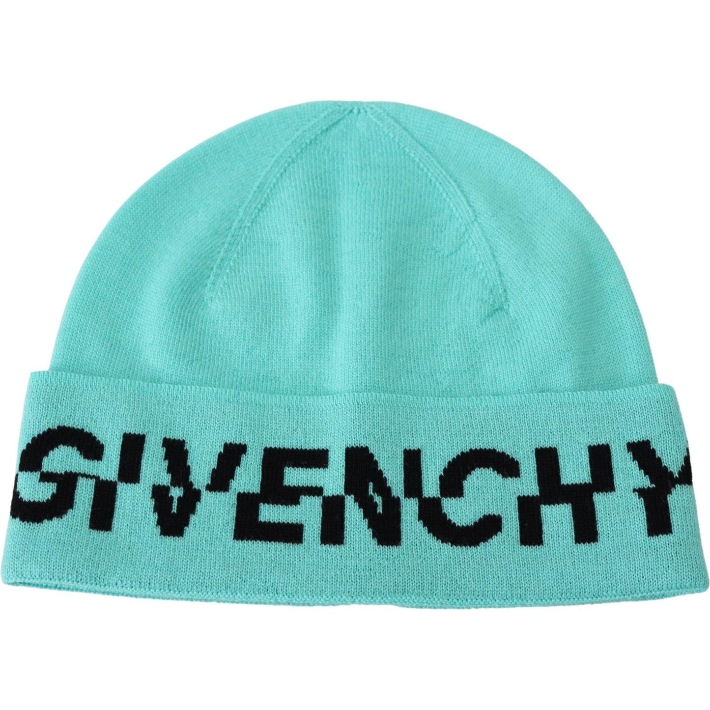 Givenchy Green Wool Beanie Unisex Logo Hat HAT9132