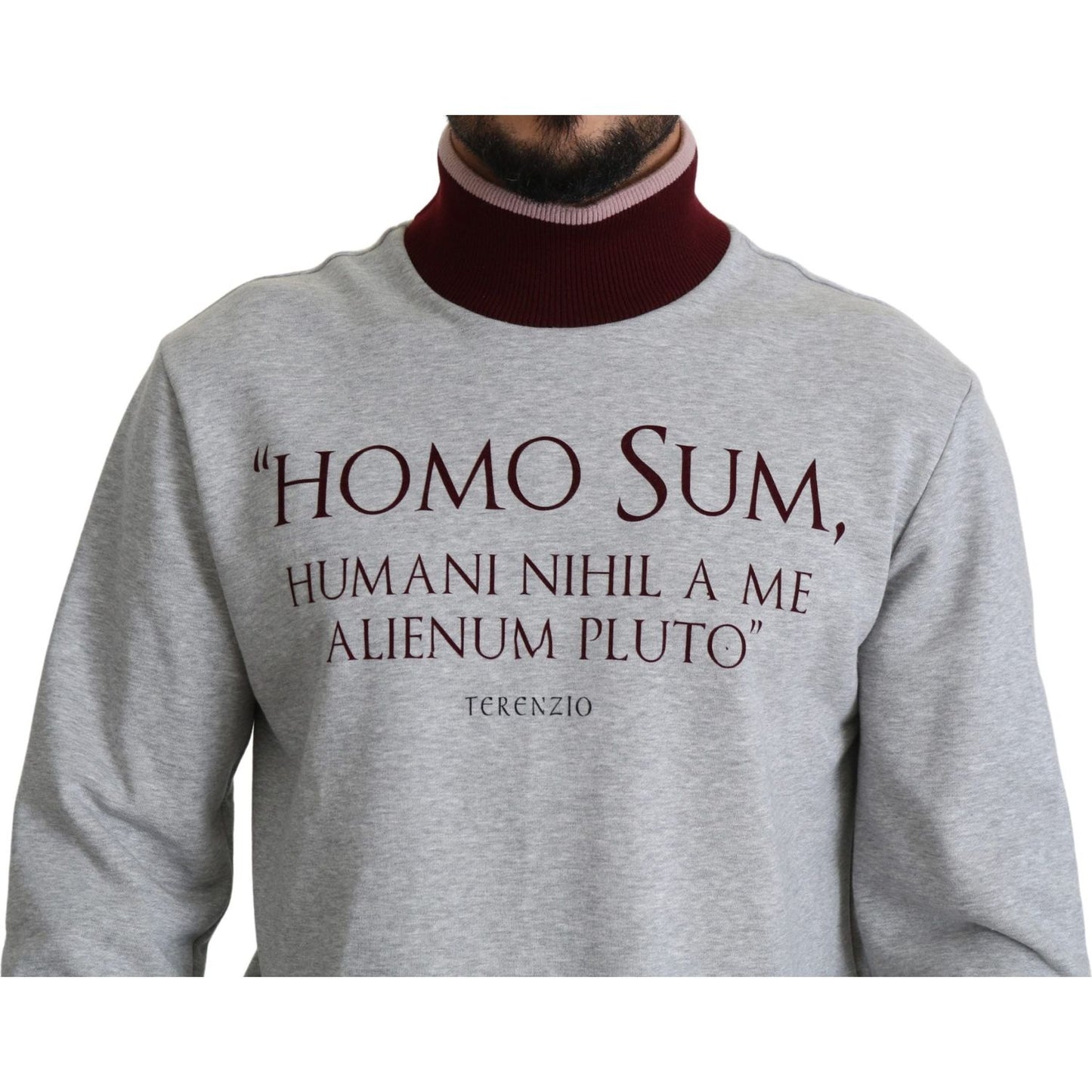 Dolce & Gabbana Gray Homo Sum Turtleneck Pullover Sweater TSH5413-50