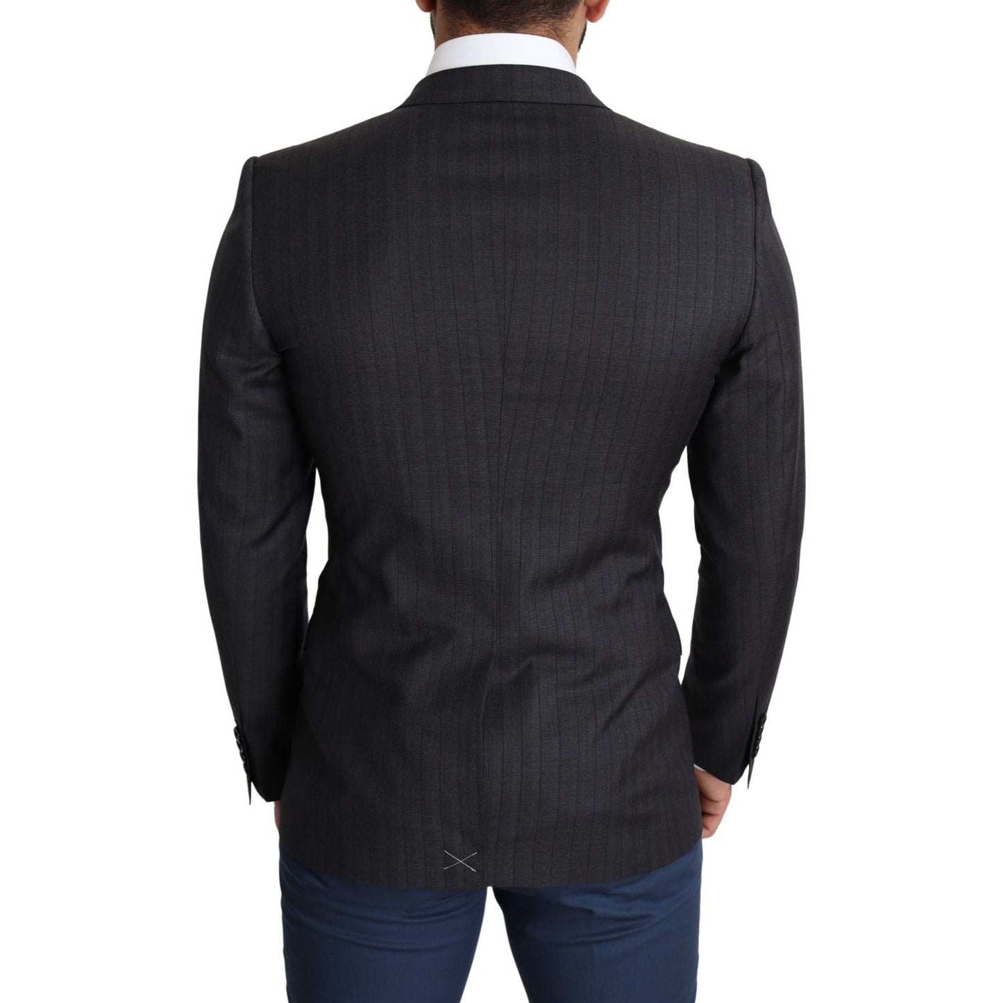 Dolce & Gabbana Black Wool Single Breasted Coat MARTINI Blazer JKT2774-46